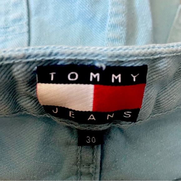 Vintage Tommy Hilfiger Veronica Baby Blue Denim Jean Shorts Button Fly Size 30 - Picture 8 of 9